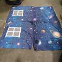 Frienda Galaxy Loft Bed Tent Curtain Set 75 x 36 x 41.5 Inches Space Bunk Bed Tent with String Light Galaxy Blackout Curtains Decoration for Home Bedroom Dorm Privacy Protection Decoration