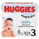 Huggies Size 3 Diapers, Snug & Dry Baby Diapers, Size 3 (16-28 lbs), 104 Count