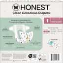 The Honest Company Comfort Dry Disposable Daytime Diapers, Hypoallergenic, Fragrance-Free, Sensitive Skin, Above It All + Pattern Play, Club Box Size 1 (814 lbs), 78 Count