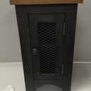 Signature Design by Ashley Valebeck Rustic Farmhouse Chair Side End Table with Cabinet Door, Distressed Black