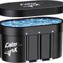 CalmMax Oval Ice Bath Tub with Cover for Athletes XL Portable Cold Plunge Tub - 130 Gal Capacity for Cold Water Therapy Ice Baths at Home Outdoor Gym 41IN