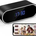 WiFi Security Camera, Spy Camera Clock, Hidden Camera Nanny Cam, APP Control, Remote Viewing, Night Vision, Motion Detection for Indoor Surveillance