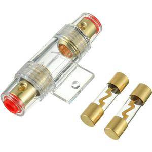 BOJACK 4-8 Gauge AWG in-line 50A AGU Fuse Holder with 50 Amp AGU Fuses for Car Audio, Alarm, Amplifier, Compressors, Waterproof Inline Fuse Holders (50A)
