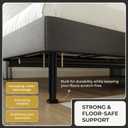 Slumber Adjustable Bed Legs  Heavy Duty Metal Bed Frame Support Legs, Height Adjustable Mattress Sag Solution & Bed Slat Center Support, Reinforced Stability Risers (4 Pcs, 9.8 to 16.5 Inchs)