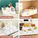 6Pcs Buffet Risers with Mini Sign and Maker, Acrylic Food Risers for Buffet Table, White Food Display Stands for Party, Collectibles Jewelry Display Stand, Acrylic Boxes Nesting Risers(10",9",8",7",6",5")