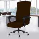 DIVA EN CAMINO DEC Office Chair Cover with Durable Zipper, Soft Stretch Slipcover for Desk, Boss, or High Back Chair (Brown)