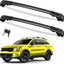 FengYu 300lbs Lockable Roof Rack Cross Bars Compatible with Kia Sorento X-Line & X-Pro 2021-2026 (with Raised Side Rails), Aluminum Roof Rails Cargo Bars Rooftop Black Carrier Luggage