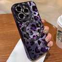 Magnetic Case for iPhone 14 Pro Max Case Leopard Cheetah Print Compatible with MagSafe Diamond Glitter Phone Case Cover for iPhone 14 ProMax, Black