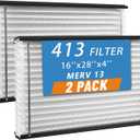 2-Pack 413 Replacement Filter, Compatible with Aprilaire 1410, 1610, 2140, 2416, 3410, 4400, 16x28x4 Inches MERV 13 Furnace Air Filter