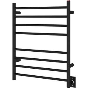 Ancona AN-5383 Prestige Dual 8-Bar Wall Mount Hardwired and Plug-in Towel Warmer in Matte Black