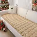 Smiry Couch Cover for Dogs Washable, Non Slip Fuzzy Pet Couch Covers for 3 Cushion Sofa Pet Friendly, Thick Soft Sofa Slipcovers Cushion Protector (Camel, 27.6" x 70.9")