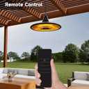 Hanging Heater, 1500W Outdoor Electric Patio Ceiling Heater with Remote Control, Infrared for Courtyard, Garage, Patio, Overheat & Tip-Over Protection, Waterproof, Brown