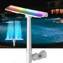 Solar Pool Fountain for Above and Inground Pools, Auto Light Sensing Pool Sprinkler with 10-Color Lights, 360 Adjustable Dual Spray High Pressure Pool Waterfall