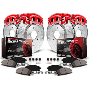 Power Stop KC2742 1-Click Performance Brake Kit with Caliper For Acura TSX 2009-2010, Honda Accord 2008-2010 [Model Specific]