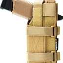 Universal Gun Holster Molle Holster - Adjustable Molle Pistol Holster for RDS Red Dot Sights,Airsoft Pistol Holster for 1911, Glock, Sig, and More. (Coyote Brown)