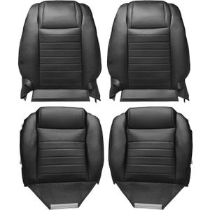 Front Both Side Bottom & Top Back Seat Cover Replacement Fits for Ford Mustang 2007-2009 Microfiber Leather, Black (ALL)