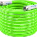 Fevone 100 ft Kink-Free Garden Hose - 5/8" ID Flexible Water Hose, Drinking Water Safe, 3/4" Aluminum Fittings, Heavy Duty & Lightweight for Yard