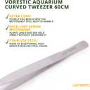 VORESTIC Curved Aquarium Tweezers 23.6 Inch, Stainless Steel Long Tongs for Fish Feeding, Reptile Feeding Tongs, Fish Tank Tool, Terrarium Tweezers, Aquarium Feeder and Aquascaping Tool