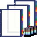 3 x 36 Pcs/3 Set 12 Tabs Binder Dividers for 3 Ring, Clear Tab Monthly Notebook Divider with Colored Tabs Page Binder File Dividers, Letter Size