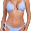 RELLECIGA Women's Triangle Bikini Set S Blue