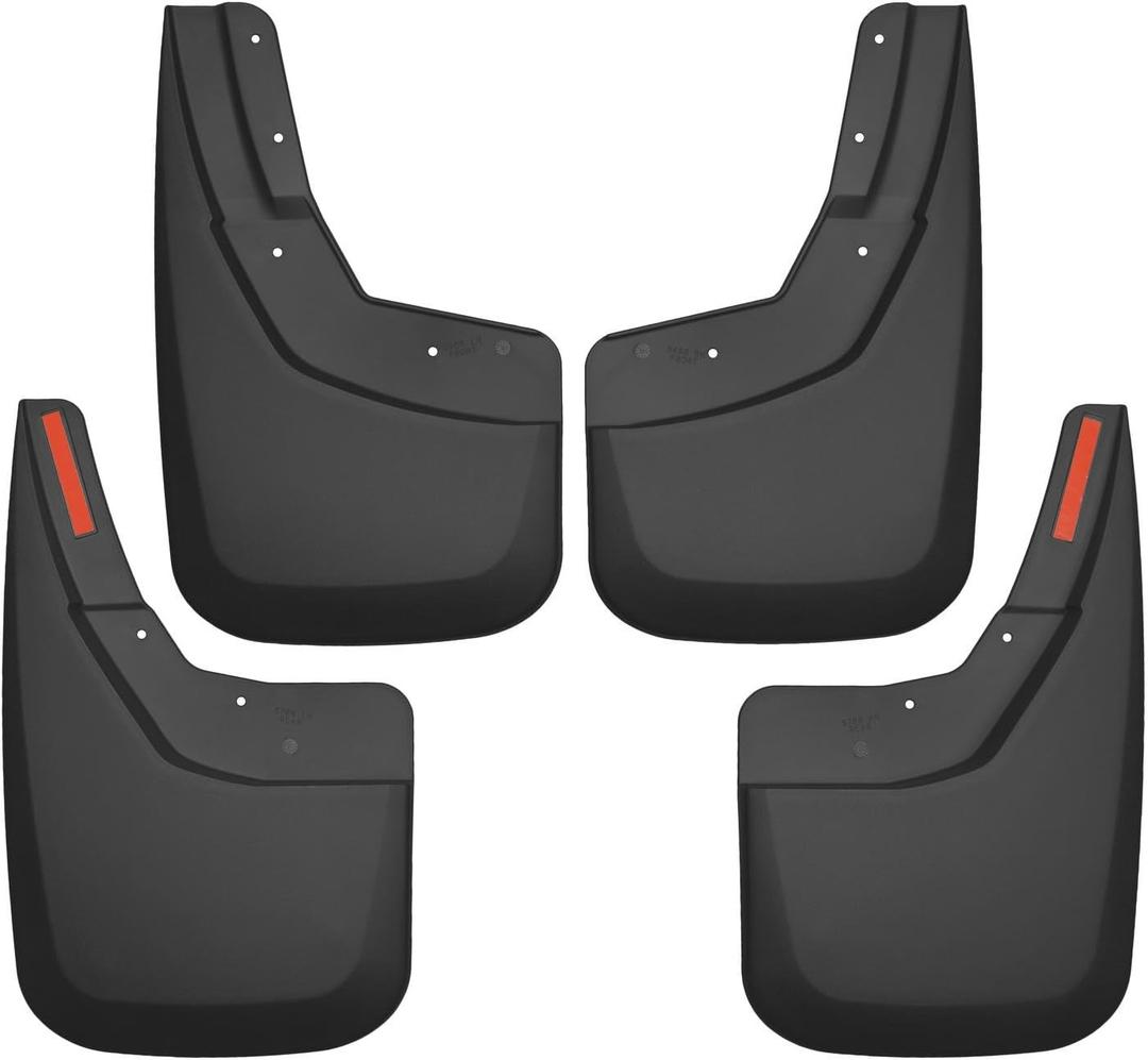 Husky Liners Mud Guards | Front and Rear Mud Guards - Black | 56886 | Fits 2014-2018 Chevrolet Silverado 1500, 2015-2019 Silverado 2500/3500, 2019 Silverado 1500 LD w/ Single Rear Wheels 4 Pcs