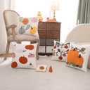 2 x Holibeat Fall Pillow Covers 18x18inch Set of 2 Tufted Thanksgiving Pumpkin Pillow Cases Fall Decoration for Home (8MP)