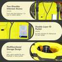 3 Pack Safety Reflective Vests 7 Pockets, 2 Shoulder Lanyards4 Colors (Yellow)