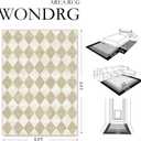 8x10 Checkered Beige Area Rug for Living Room Bedroom Washable Soft Modern Non Slip Large Throw Rug Lightweight Low Pile Neutral Carpet Dining Room Office Classroom Nursery Playroom