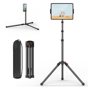 XXZU 72in Tablet Floor Stand Tripod,Tablet Stand Floor with 360° Ball Head,Height Adjustable Floor Stand Holder with Case,Tall Tripod for Phone/Music/Stream/Recording and All 4.713” Devices