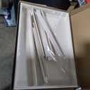 KATISYIO Large Jewelry Organizer for Drawer Insert Velvet Stackable Jewelry Trays for Earring Necklace Bracelet Ring Display (Beige, 16 Grids)