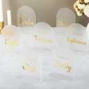 20 Pcs Frosted Arch Wedding Table Numbers with Stands 1-20, 5"x7" Acrylic Display Signs and Holders, Perfect for Centerpiece, Reception, Party, Anniversary, Banquet, Event (Gold)
