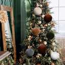 HyDren 6 Pcs Velvet Christmas Ball Ornaments 4 Inches Large Flocked Christmas Tree Hanging Ornaments Shatterproof Xmas Bulbs for Home Xmas Tree Party Decor(Multicolor)