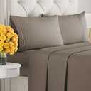 Queen Size 4 Piece Sheet Set - Ultra Soft & Cooling Bed Sheets - Fits 8 Inch to 16 inch Mattress - Wrinkle Free & Fade Resistant with Deep Pockets - Breathable, Comfy Hotel Luxury Bedding - Dark Taupe