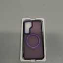 for Samsung Galaxy S25 Case with 360Rotatable Magnetic Ring Stand Compatible with Mag-Safe Military Protection Shockproof Matte Translucent Phone Cases for Samsung Galaxy S25,Dark Purple