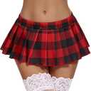 Avidlove Women Pleated Mini Skirt Sexy Skirt Lingerie Skirts Short Skirts with Stockings, L