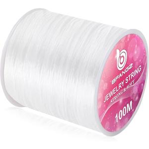 Elastic Bracelet String for Bracelets Making  1mm Stretchy Clear Bead Cord - Stretch Braclet Thread for Kandi Clay Beads Crystal Make Jewelry, Beading Strings Strong (White 100M 328Ft)