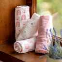 Muslin Swaddle Blankets for Newborn, 4 Pack Cotton Baby Blanket, Large 31.5 x 43.3 Breathable Soft Receiving Blankets Girl, Essentials Swaddle Wrap Burping Clothes, Pink Rainbow factory sealed