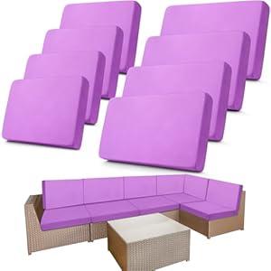 Newwiee 8 Pcs Stretch Patio Outdoor Cushion Covers Replacement for 4 Backrests and 4 Patio Cushions Covers, Waterproof Couch Sofa Slipcover Furniture Protector, Thin Fabric Breathable Newwiee 8 Pcs Stretch Patio Outdoor Cushion Covers Replacement for 4 Backrests and 4 Patio Cushions Covers, Waterproof Couch Sofa Slipcover Furniture Protector, Thin Fabric Breathable