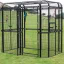 wonline Parrot Cages for Large Birds Outdoor Extra Large Bird Cage with Bird Cage and Perch, Suitable for Macaws Canaries Parrots Budgie Lovebirds (Black)