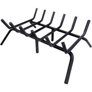 Fireplace Grate,Fireplace Log Holder,24 inch Heavy Duty Solid Cast Iron FIrewood Log Burning Rack for Inside The Fireplace Accessories Outood Fire Pit Kindling Fireplace Tools