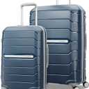Samsonite Freeform 2-Piece Luggage Set - Carry-On & Large Checked Luggage with Dual Spinner Wheels - Durable Polypropylene Hardshell - TSA Lock, Airline-Approved - Expandable Hard Shell - Navy