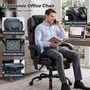 Massage Office Chair, Footrest, 6-Point Vibration, Heat, 160° Recline 400lb