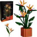 Bird of Paradise Flowers Building Blocks Set Ideal for Teens and Adults 320 PCS, Creative DIY Flower Bouquet Set Home Decor Gift for Teenagers, Plant Lovers and Decor Enthusiasts