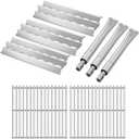 Grill Replacement Parts for Broil King Signet 320, 9468-54, 9865-54, 9468-54, 9468-84, Signet 20, Signet 70, Signet 90, 3 Pack Heat Plates and Burner Tube, 2 Pack Grill Grates, Stainless Steel