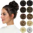 Rose bud Messy Bun Hair Pieces For Women Hair Bun Extension Updo Curly Messy Bun Scrunchie Dark Grey (2-6 #Dark Grey #171)