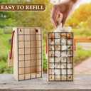 DoubleFill 2 Pack Wooden Hummingbird Nesting Material Alpaca Fiber Bird Nesting Material Holders Refillable Rustic Hanging Helper Cage Wild Birds House for Outdoor Garden Cotton Not Include