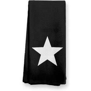 Black Trendy Star Kitchen Towels, Funky Star Dish Tea Towels for Kitchen Decor, Retro Aesthetic Hand Towels for Bathroom Decor, 16x24 Inch (02child)