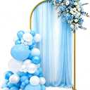 6.6FT Arch Backdrop Stand, Metal Wedding Arch Stand, Background Arches with Square Base Ground Nails for Party, Wedding, Birthday, Baby Shower, Bridal Shower, Balloon Arch Decoration, Gold