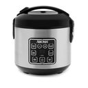 AROMA Digital Rice Cooker, 4-Cup (Uncooked) / 8-Cup (Cooked), Steamer, Grain Cooker, Multicooker, 2 Qt, Stainless Steel Exterior, ARC-914SBD with dents