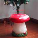 Mushroom Stool Home Shoe Stool Kid's Room Decor Outdoor Garden Simulation Large Mushroom Chair Garden Decor Courtyard Park Lawn Art Sculpture Decoration (RED), 12.56 inches * 9.45 inches * 12.56 inches